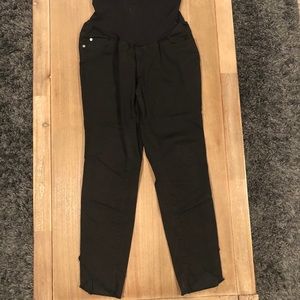 Indigo Blue Black Maternity Crop Jeans